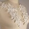 2 Pieces Ivory Beaded Floral Applique Patches for Wedding Gown Neckline or Dancewear